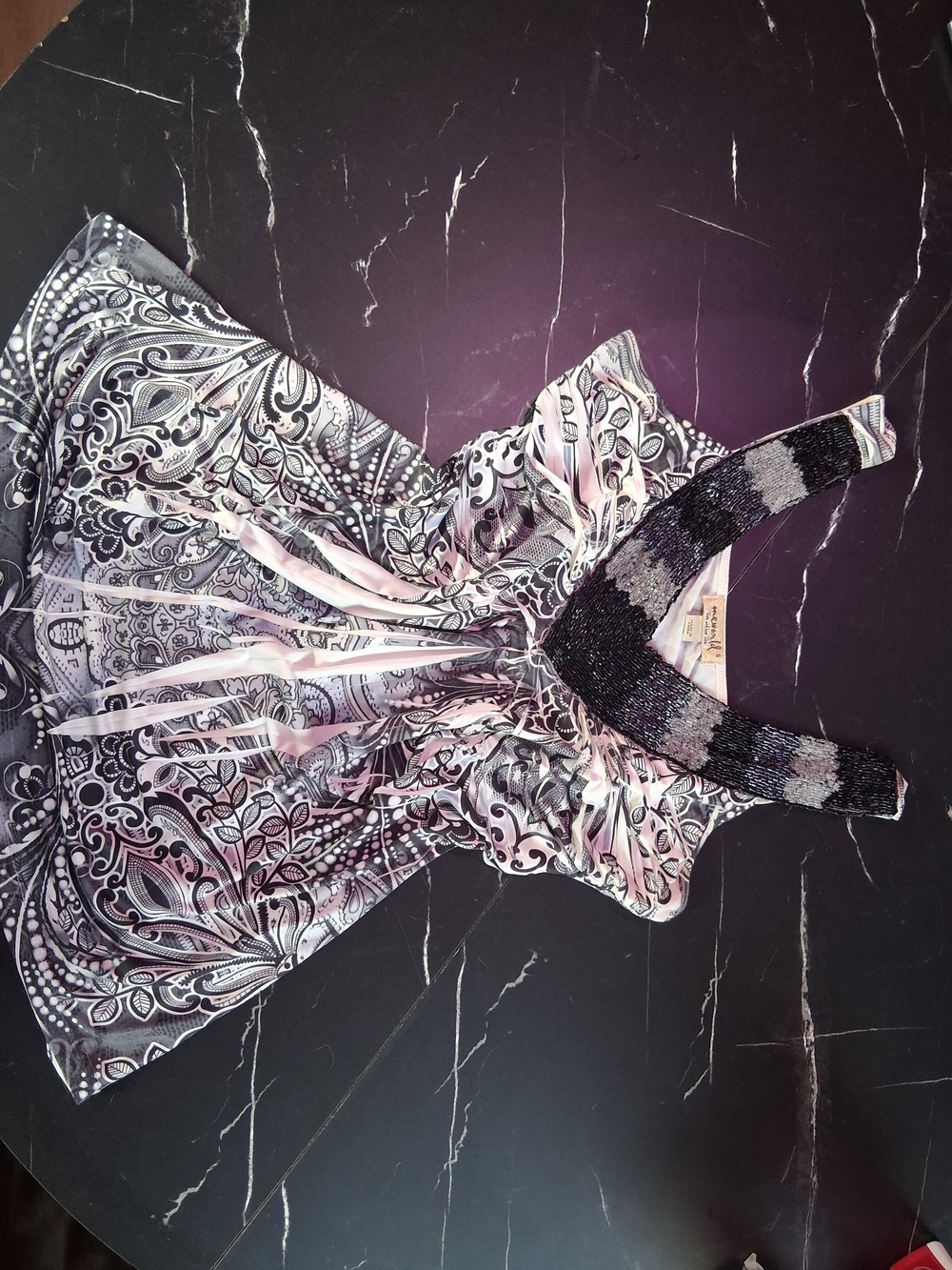 Y2k Fit & Flare  Black And Grey Top